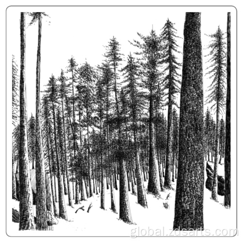 Black Pen Sketch Drawing Passage pen and ink painting in winter Supplier